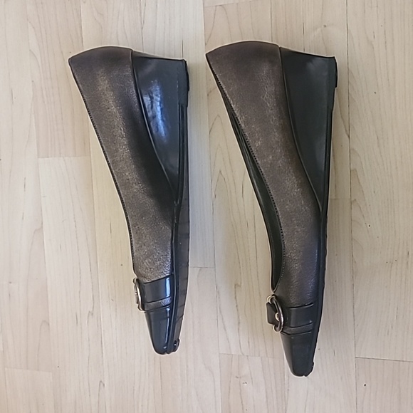 Stuart Weitzman Shoes Women Wedge Heels Buckle Brown Leather Size 9 M - Picture 9 of 10